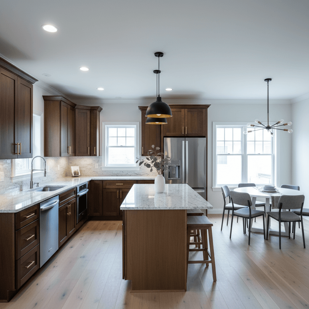 Upgraded kitchen and dining space with premium finishes for MLS appeal