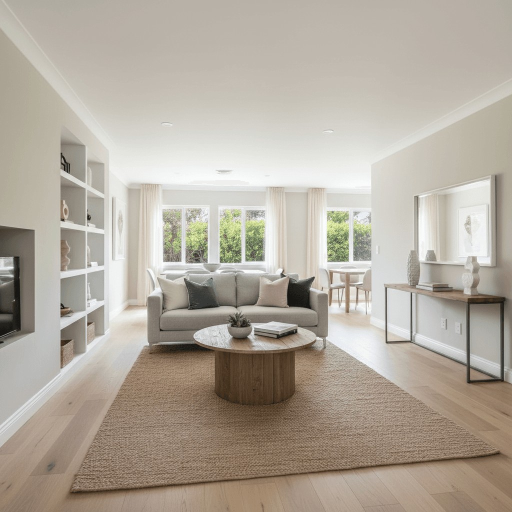 Completed living space in finished flip property ready for sale