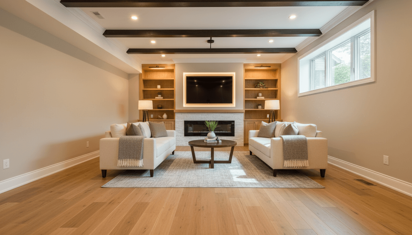Finished basement renovation project