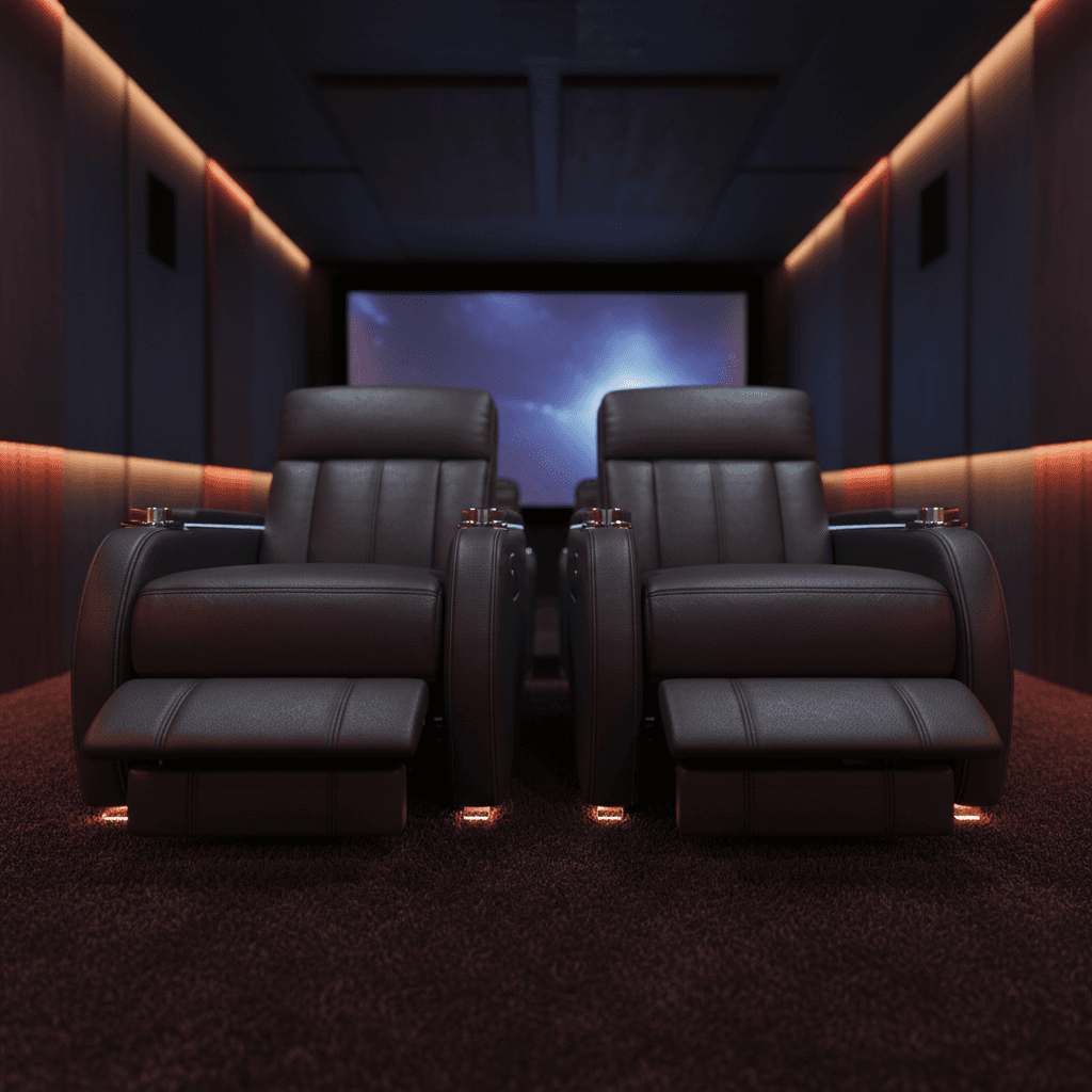 Luxury home cinema seating with premium recliners