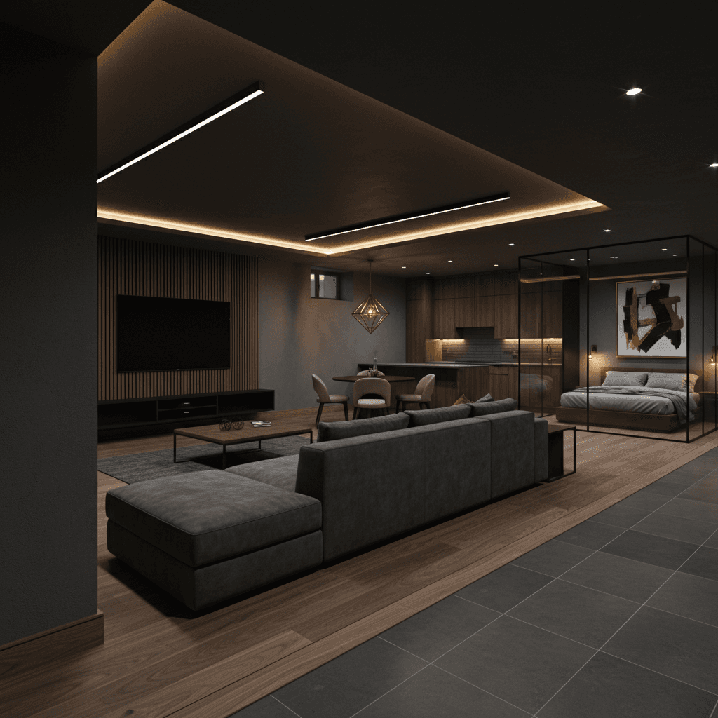 Full-scope basement conversion with complete structural and finish work