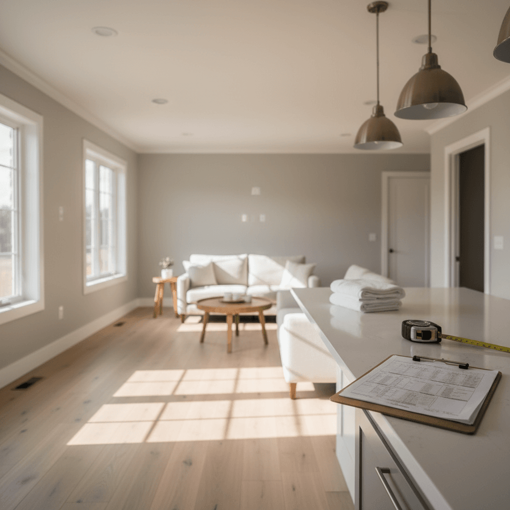 Completed rental-ready home with neutral finishes and fresh paint