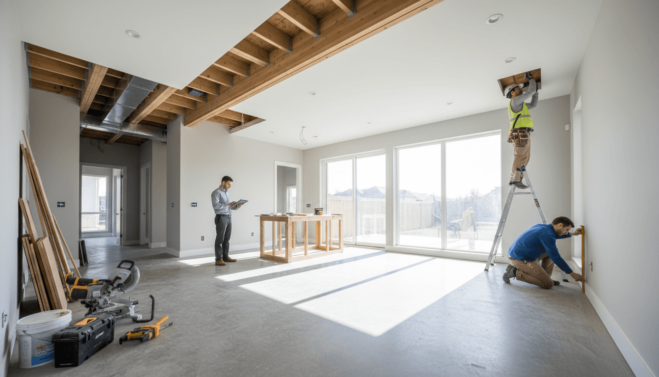 Active home flip construction project exterior in Lehi